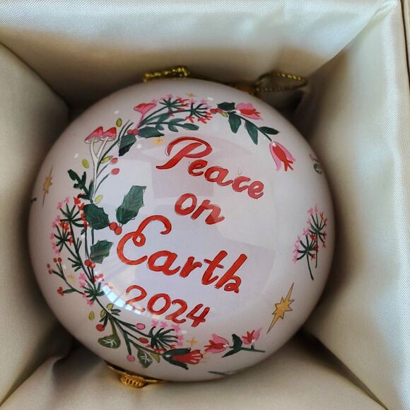 Christmas Ornament Glass Li Bien "Peace on Earth" Dove 2024 Hand-Painted Collect - Picture 6 of 8